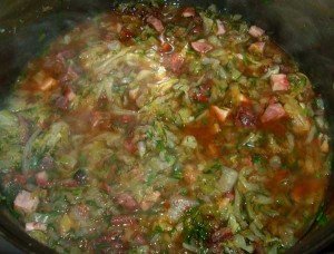 Dukan Diet Recipe Cabbage with Chicken Sausages: Adding Tomato concentrate